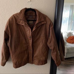 Vintage | Brown Leather Aviator Style Jacket